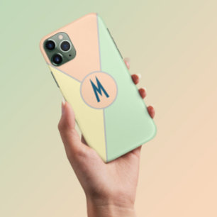 Bloco de cor pastel monograma de 80s