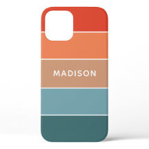 Bloco de Cores Azul Teal Laranja Bege com Nome Per