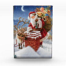 Bloco de Foto do Papai Noel no Telhado