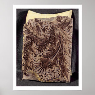 Bloco de impressão do design da tulipa, 1875