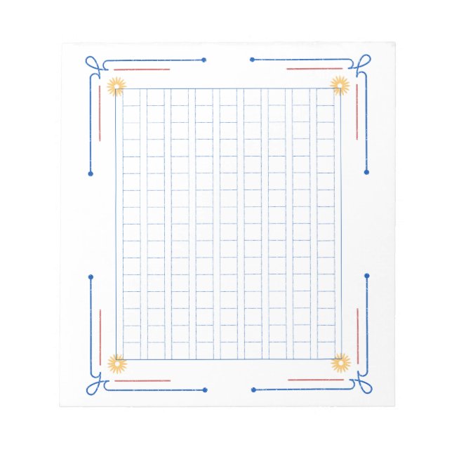 Bloco De Notas 飾り原稿用紙＜青＞144字[bl01] (Frente)