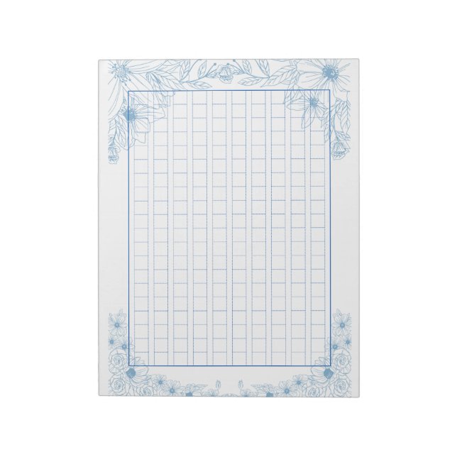 Bloco De Notas 飾り原稿用紙＜青＞[bl05]  (Invertido)
