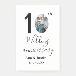 Bloco De Notas 10º aniversário do casamento nome foto rua de letr