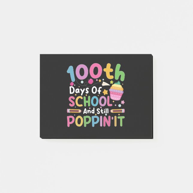 Bloco De Notas 100 Dias De Escola E Ainda Poppin' Garota  (Frente)