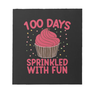 Bloco De Notas 100 Dias Salpicados Com Diversão Cupcake Garota da