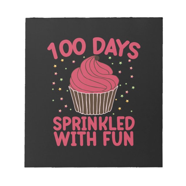 Bloco De Notas 100 Dias Salpicados Com Diversão Cupcake Garota da (Frente)