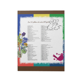 Bloco De Notas 100 palavras mais comuns em espanhol