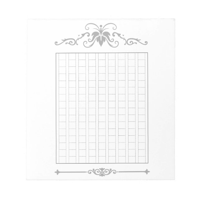 Bloco De Notas 144字：飾り原稿用紙＜灰＞[gr01]  (Frente)