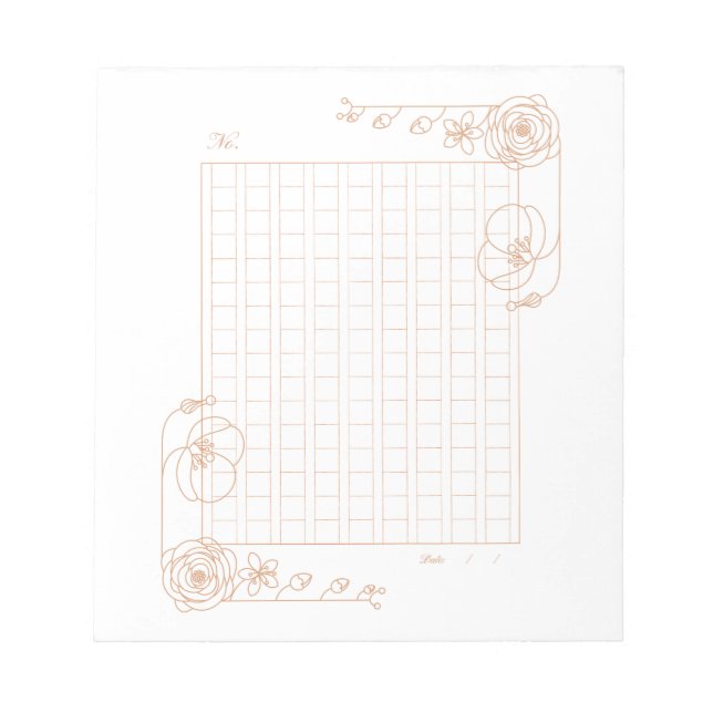 Bloco De Notas 144字：飾り原稿用紙＜茶＞[ch01] (Frente)