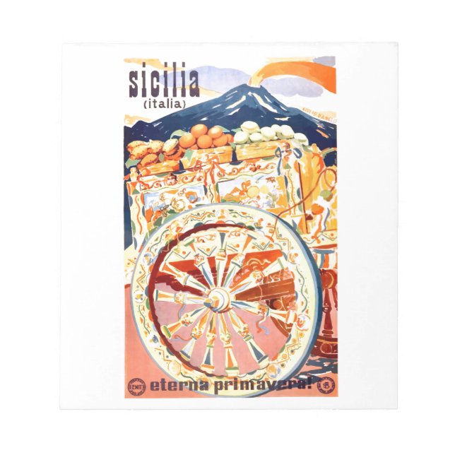 Bloco De Notas 1947 Sicília Itália Poster de viagens Eterno (Frente)