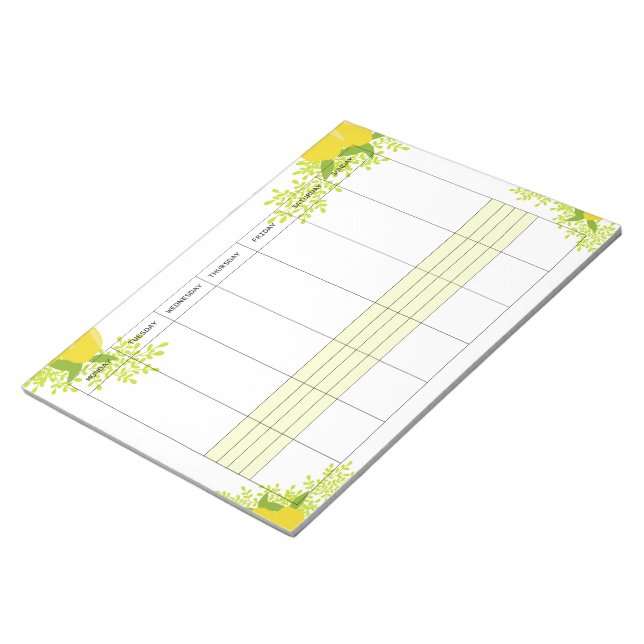 Bloco De Notas 2026 weekly planner lemon  (Inclinado)