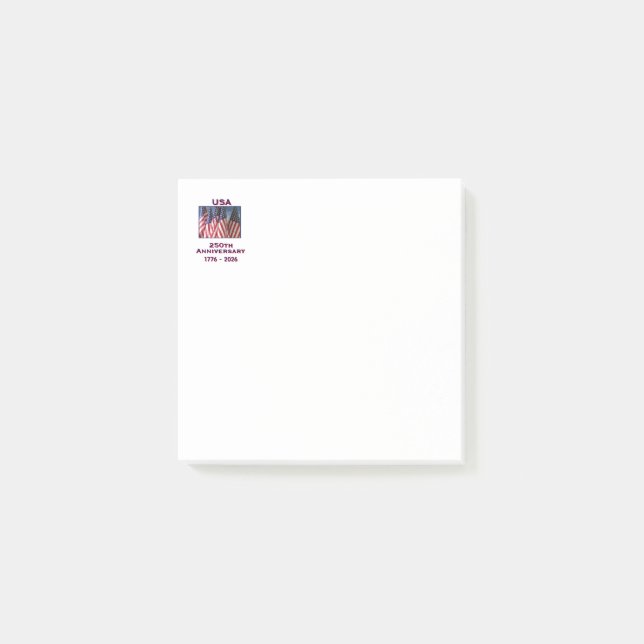 Bloco De Notas 250º Aniversário do Patriotic American Flags (Frente)
