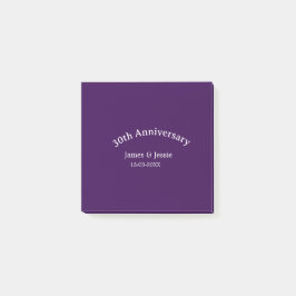 Bloco De Notas 30th wedding anniversary name date purple simple 