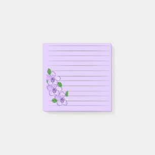 Bloco De Notas 3 Flores Roxas