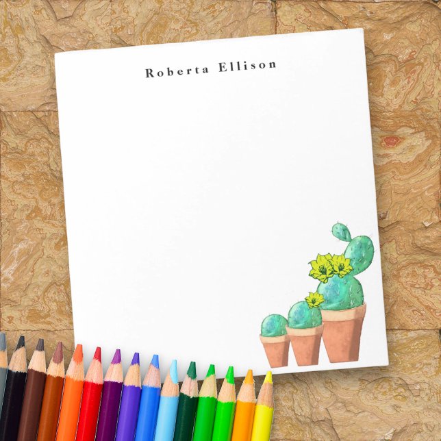 Bloco De Notas 3 Plantas De Cactus Potentes Do Sudoeste Personali (cute personalized note pad)