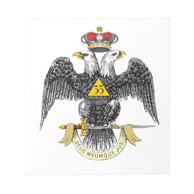 Bloco De Notas 3ó Preto escocês Eagle do rito do grau (Frente)