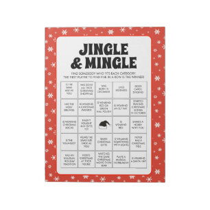 Bloco De Notas 40 folhas de jogo de Bingo Christmas Jingle & Ming