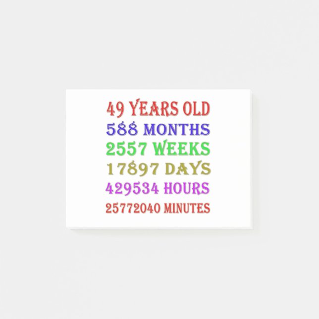 Bloco De Notas 49º aniversário (Frente)