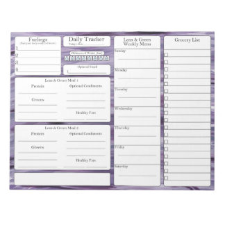 Bloco De Notas 4-2-1 Rastreador de Refeições | Planner | Grocery