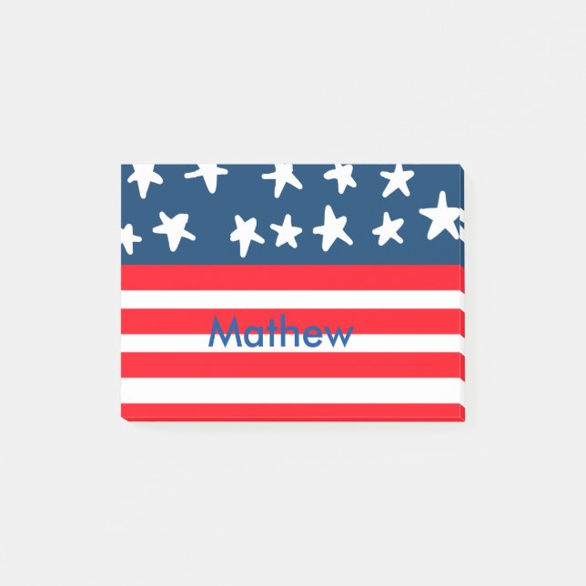 Bloco De Notas 4 de julho dia de independência adicionar nome tex (Frente)
