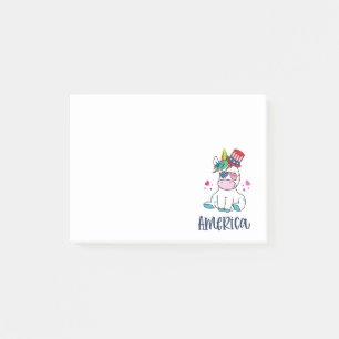 Bloco De Notas 4 de julho Unicórnio com bandeira dos EUA Óculos S