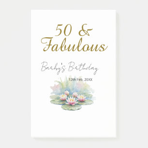 Bloco De Notas 50 & fabuloso lótus dourado lírio aquarela 