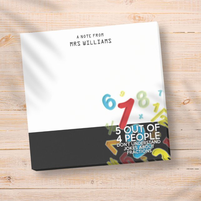 Bloco De Notas 5 DE 4 PESSOAS Citação de Matemática Personalizada (5 OUT OF 4 PEOPLE Math Joke Personalized Post-it Notes)