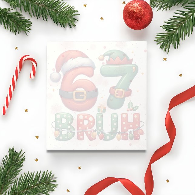 Bloco De Notas 67 Meme Seis Sete Bruh Natal Divertido 6 7 (Criador carregado)