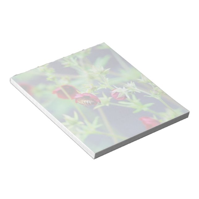 Bloco De Notas A Abelha Com a Flor Vermelha (Inclinado)