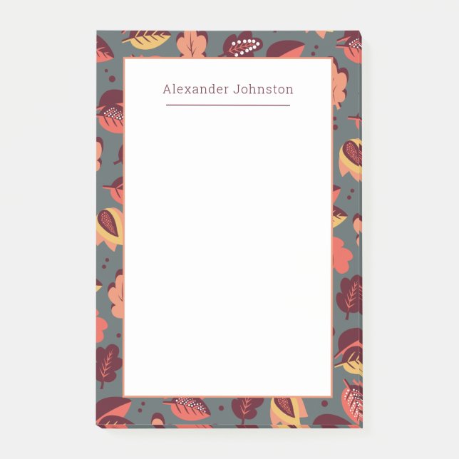 Bloco De Notas A Ação de Graças deixa o outono de Arte (Frente)