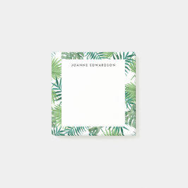 Bloco De Notas A aquarela tropical moderna deixa o nome de monogr