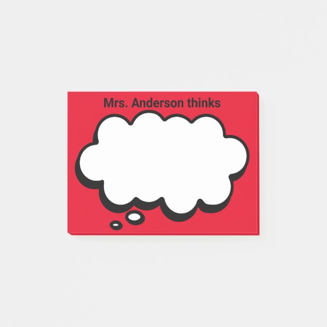 Bloco De Notas A bolha de pensamento personalizada do professor P (Frente)