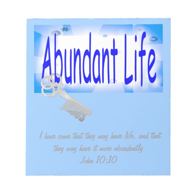 Bloco De Notas A Chave do Abundant Life v2 (John 10:10) (Frente)