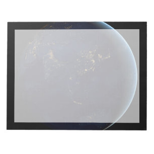 Bloco De Notas A Cidade da Terra Luz À Noite Na Ásia E Na Austrál