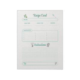 Bloco De Notas A Cozinha Mantém Suas Receitas Agravadas