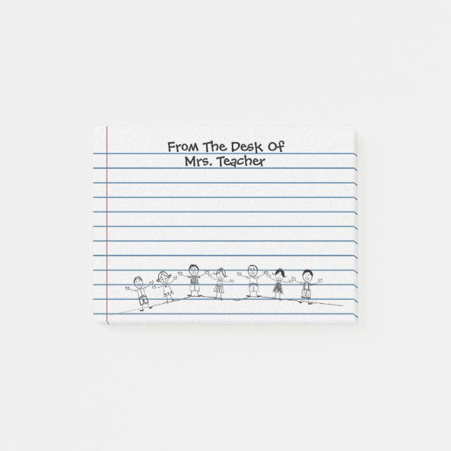 Bloco De Notas A escola bonito caçoa post-it do professor (Frente)