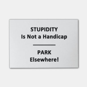 Bloco De Notas A estupidez não é uma desvantagem.  Parque em