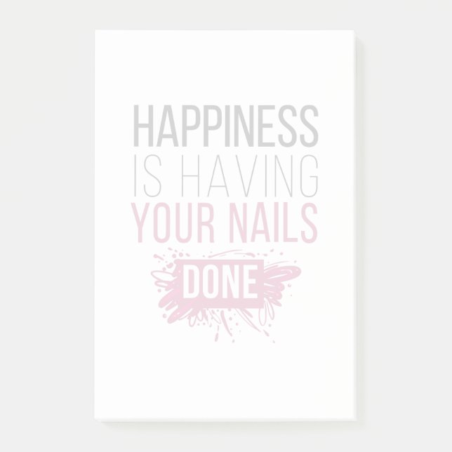 Bloco De Notas A felicidade bonito está tendo suas unhas feitas (Frente)