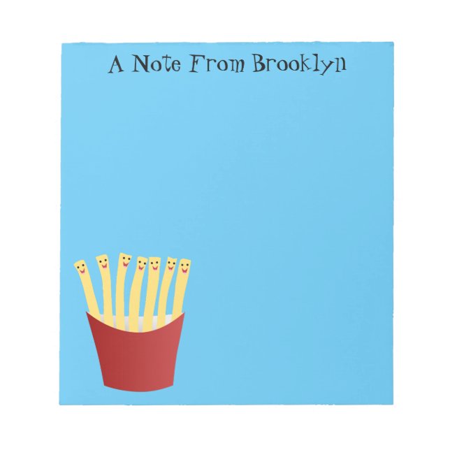 Bloco De Notas A ilustração de desenho animado de comida rápida d (Frente)