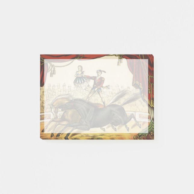 Bloco De Notas A Lei De Dois Cavalos, Circo, Circo, Circa 1874. (Frente)