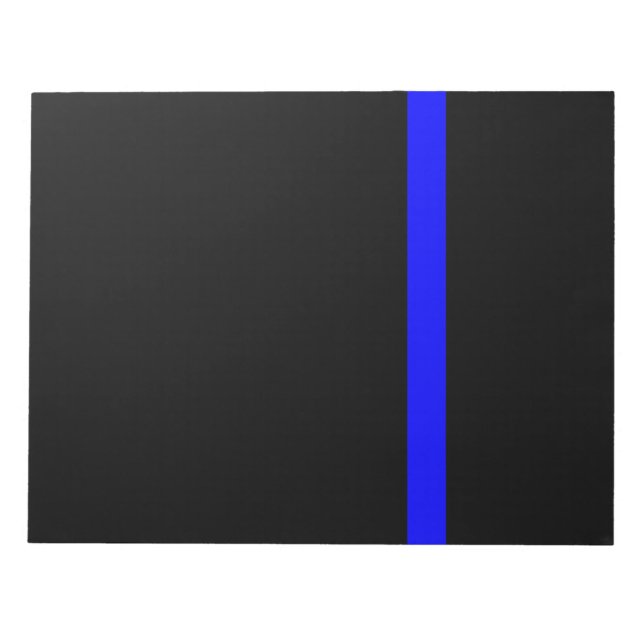 Bloco De Notas A linha azul-fina simbólica em preto (Frente)