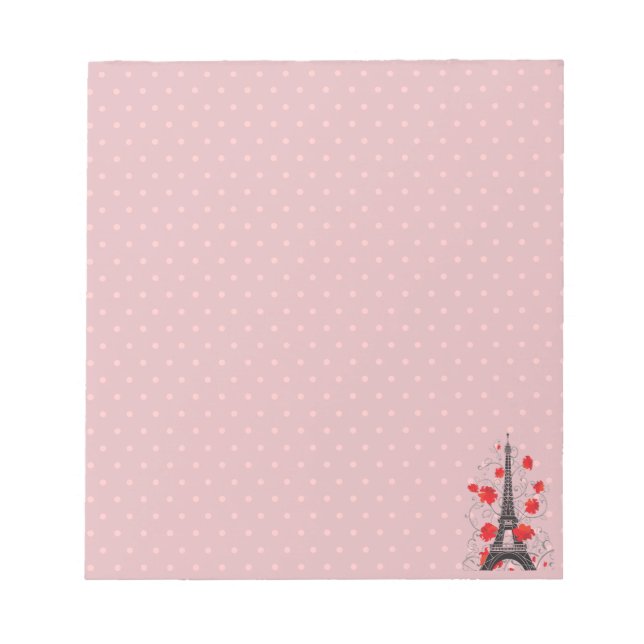 Bloco De Notas A na moda elegante torre Eiffel de Paris. (Frente)