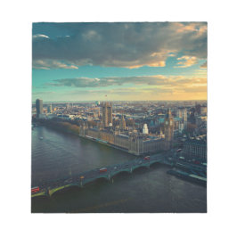 Bloco De Notas A paisagem urbana de Londres com Sunset