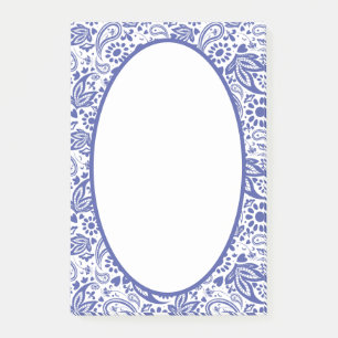 Bloco De Notas A Paisley Branco Azul de Hampton foi padronizada