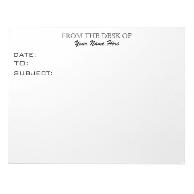 BLOCO DE NOTAS A PARTIR DA MESA DE (Frente)