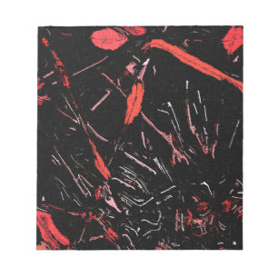Bloco De Notas A pintura vermelha espirra o design abstrato do