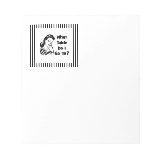 Bloco De Notas A Que Mesa Irei? (Frente)