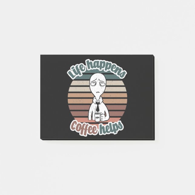 Bloco De Notas A vida acontece com o café ajuda|O melhor presente (Frente)