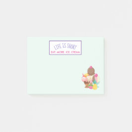 Bloco De Notas A vida é curta comer mais Sorvete