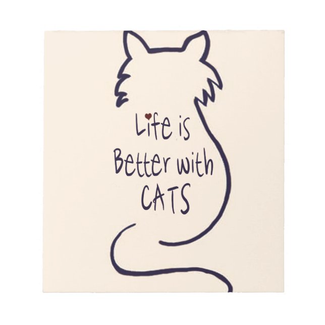 Bloco De Notas A vida é melhor com gatos (Frente)